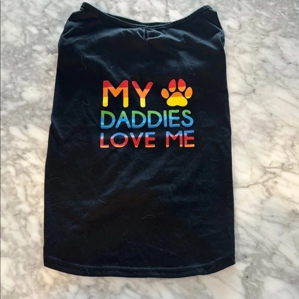Black Dog Shirt with Rainbow Print